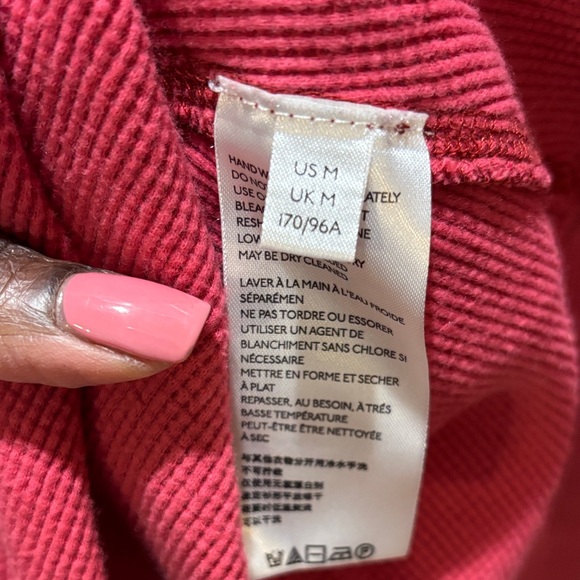 Free People We The Free Amelia Coral Long Sleeve Top High Low 100% cotton size M - Picture 7 of 11